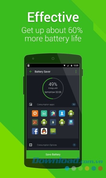 Power Battery cho Android giúp tiết kiệm pin hiệu quả lên tới 60%