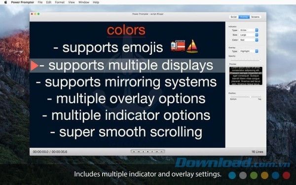 Power Prompter cho Mac cung cấp công cụ chỉnh sửa văn bản và hiển thị nội dung mạnh mẽ