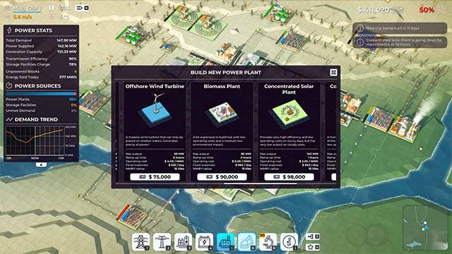 Xây dựng và quản lý các nhà máy điện để mang lại nguồn điện ổn định cho toàn thành phố