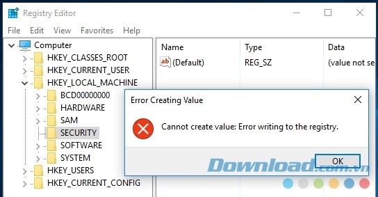 Hiện cảnh báo khi người dùng không có đủ quyền quản trị