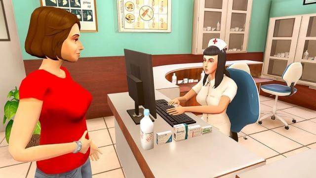 Đến phòng khám để khám thai trong game Pregnant Mother Simulator