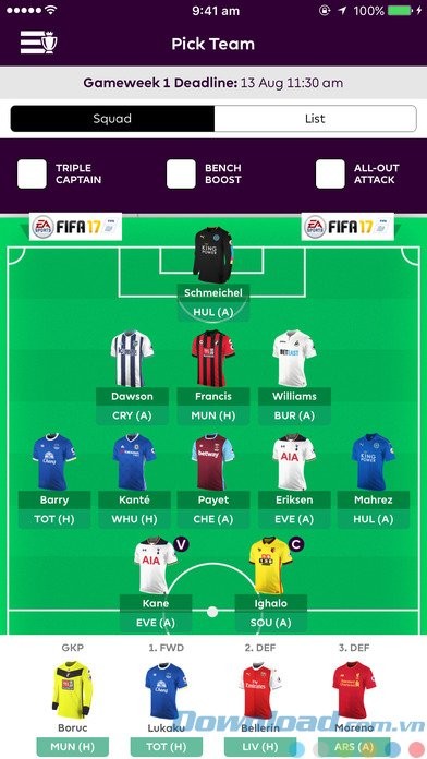 Theo sát đội bóng yêu thích