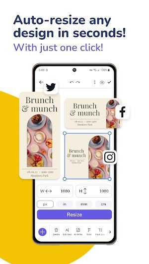 Tự động chỉnh kích cỡ trong vài giây