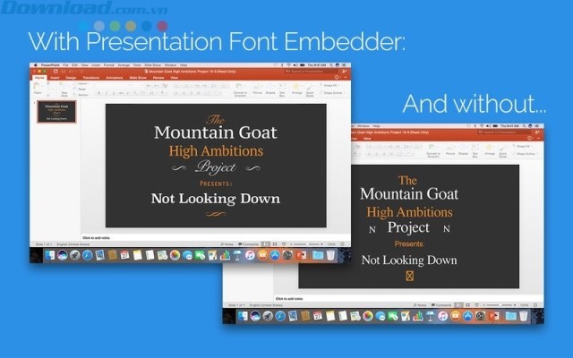 Nhúng font chữ vào bài thuyết trình trong Powerpoint