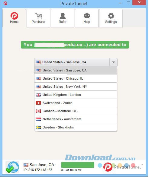 Danh sách địa chỉ IP của phần mềm
