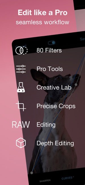 ProCamera cung cấp nhiều công cụ sửa ảnh cao cấp