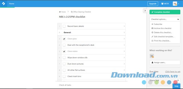 Dễ dàng theo dõi danh sách các việc cần làm trên trang Process Street