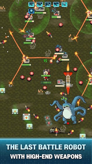 Nhiều vũ khí mạnh mẽ hỗ trợ robot của bạn chiến đấu