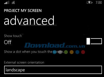 Tắt và bật lại Show Touch