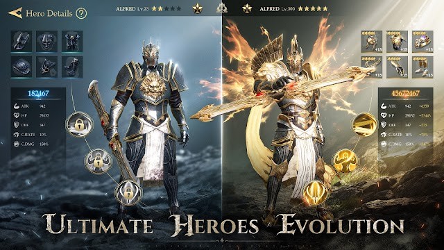 Tiến hóa các anh hùng trở nên mạnh mẽ
