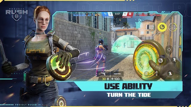 Sử dụng các khả năng của anh hùng xoay chuyển tình thế trận chiến trong game bắn súng Project RushB