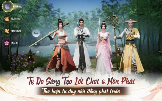 Tự do sáng tạo lối chơi & môn phái