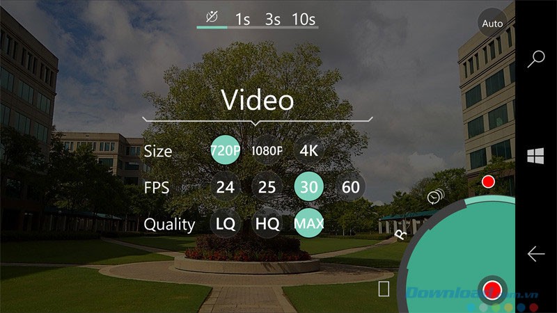 Thiết lập khi quay video