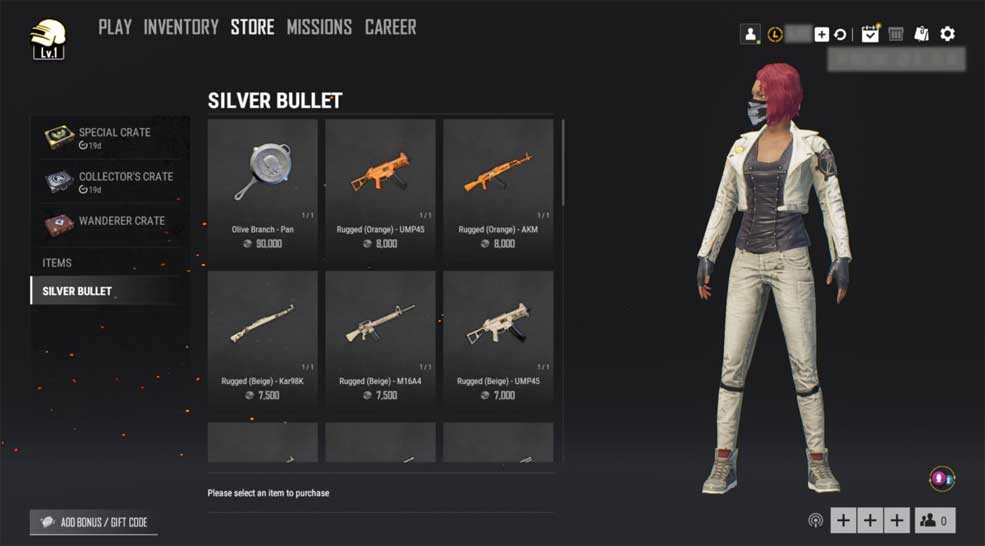 Nhiều skin vũ khí và biểu cảm vào cửa hàng Silver Bullet