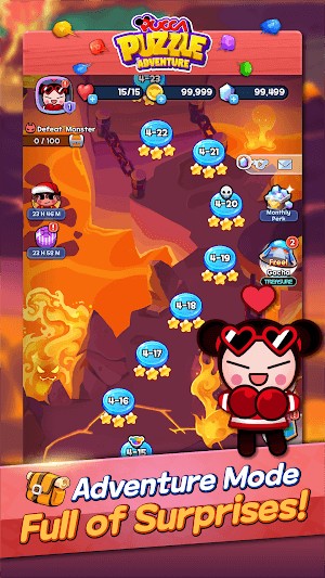 Pucca Puzzle Adventure có chế độ phiêu lưu với đầy những bất ngờ