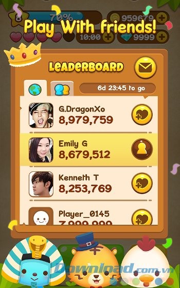 Puchi Puchi Pop với giao diện chọn nhân vật Puchi