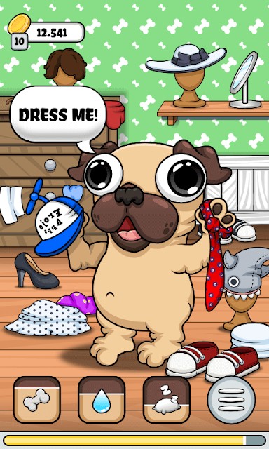 Pug - My Virtual Pet Dog cho Android có hoạt ảnh dễ thương