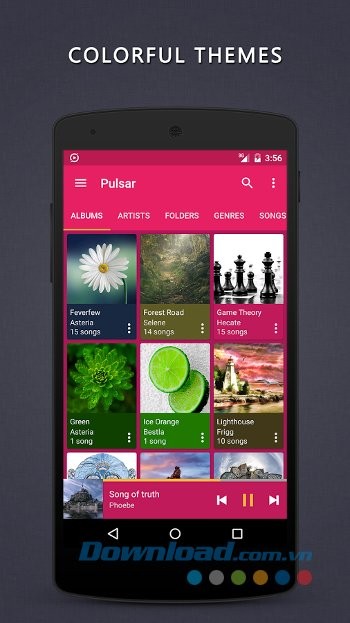 Pulsar cung cấp nhiều theme bắt mắt