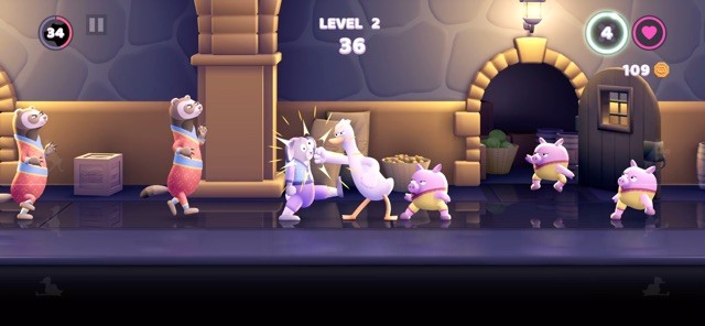 Giúp chú Vịt tiến đấu với lũ tay sai của nam tước Tigrisso trong game Punch Kick Duck