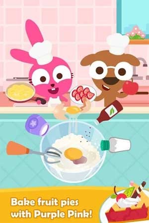 Học nướng bánh với thỏ Purple Pink