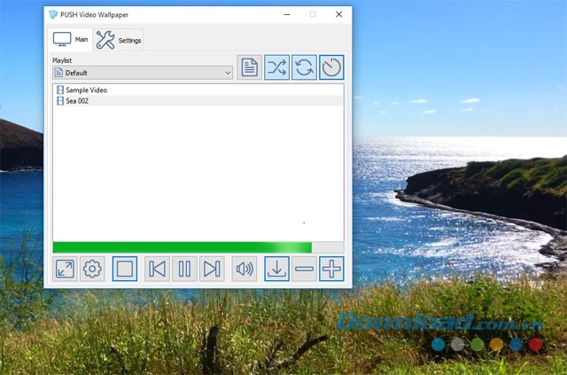 Giao diện chính của ứng dụng hình nền PUSH Video Wallpaper cho máy tính