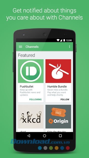 Đăng ký kênh để cập nhật thông tin với Pushbullet