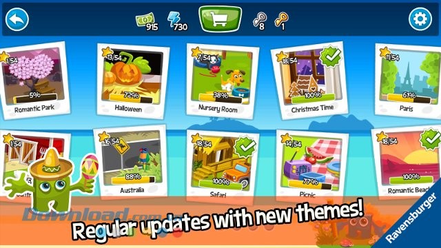 Puzzle Adventures gồm nhiều chủ đề khác nhau