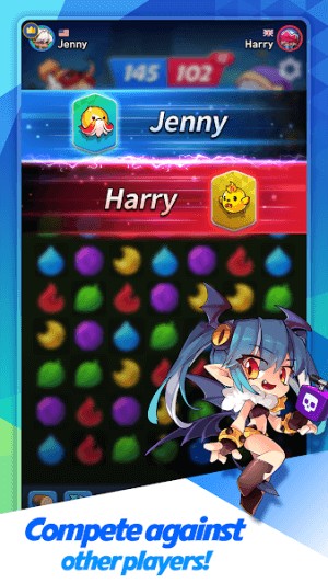 Puzzle Match cho bạn cạnh tranh với các đối thủ khác trong màn đấu match-3