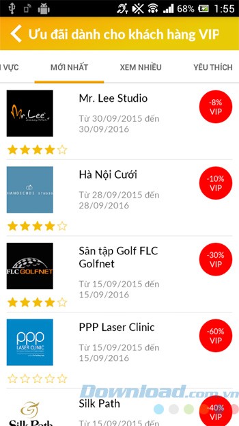 Ưu đãi dành cho khách hàng VIP