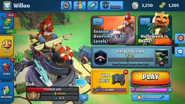 Nâng cấp xe tăng và thú cưng để nhận được súng và áo giáp mạnh hơn