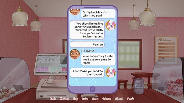 Sử dụng điện thoại để trò chuyện và phát triển tình cảm trong Pyun Pyun Heart Throbbing Endless Love Bakery