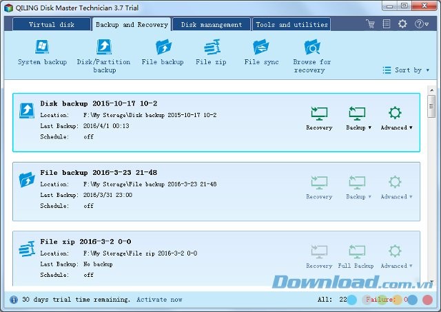 QILING Disk Master Technician với Backup