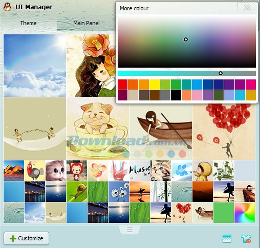 Tùy chọn chủ đề, màu sắc cho QQ International