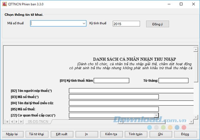 Danh sách cá nhân nhận thu nhập