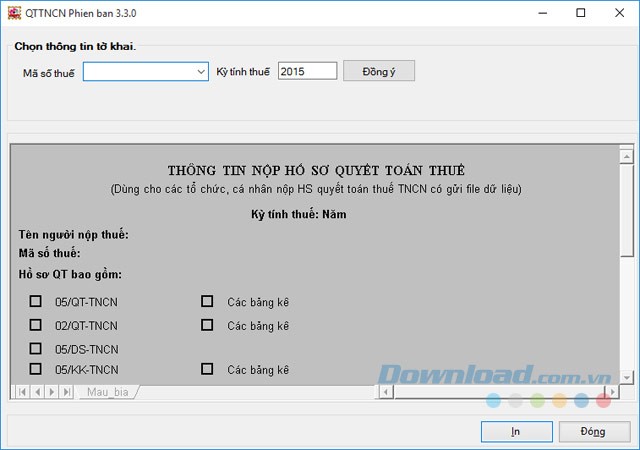 Thông tin nộp hồ sơ quyết toán thuế