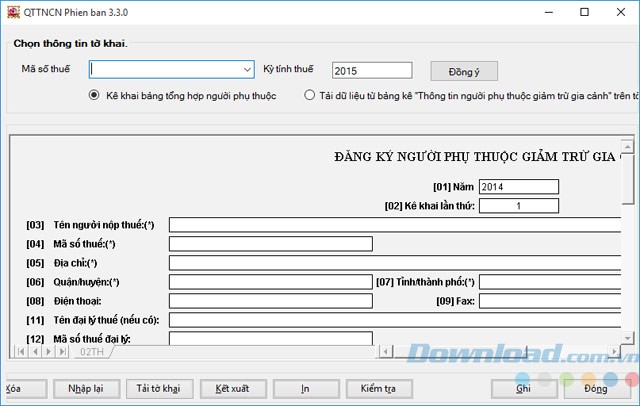 Đăng ký người phụ thuộc giảm trừ gia cảnh