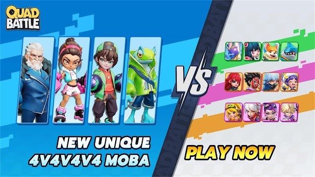 Quad Battle tham gia vào các trận chiến tổ đội 4v4v4v4 đầy phấn khích