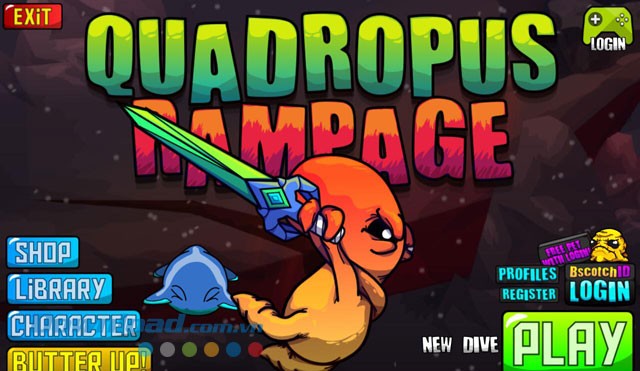 Giao diện game Quadropus Rampage