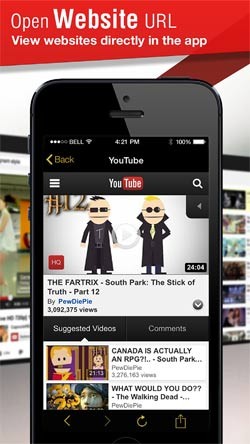 Mở trang web ngay từ trong ứng dụng