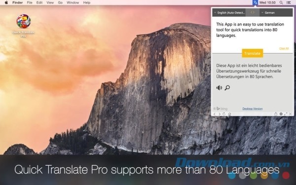 Quick Translate Pro cho Mac là công cụ biên dịch hữu ích cho tất cả mọi người