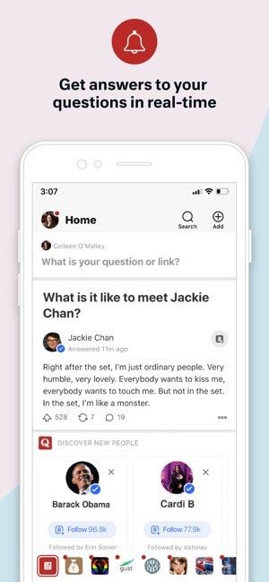 Nhận câu trả lời cho câu hỏi theo thời gian thực
