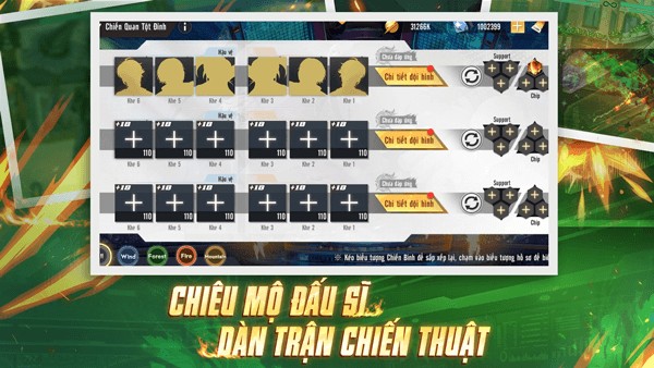Chiêu mộ đấu sĩ, dàn trận chiến thuật