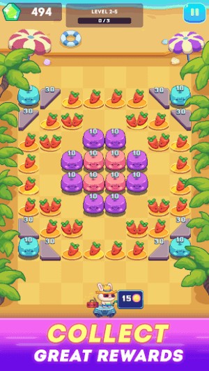 Rabbit Island là game bắn gạch cổ điển nhưng thiết kế siêu đáng yêu