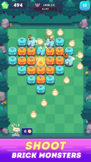 Bắn để phá những viên gạch quái vật