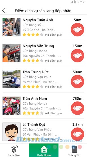 Địa điểm sẵn sàng tiếp nhận sửa chữa