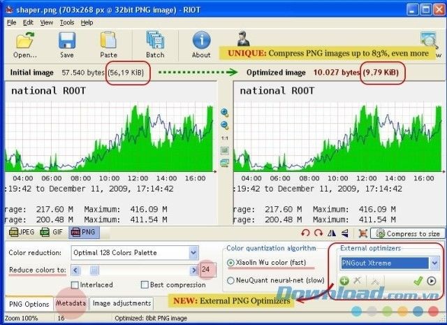 Radical Image Optimize Tool hỗ trợ hầu hết các định dạng ảnh phổ biến
