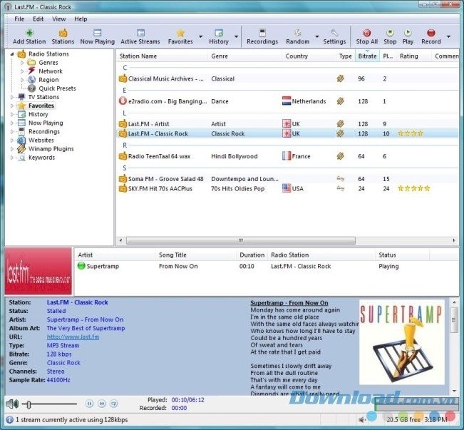 Giao diện làm việc chính của RadioMaximus