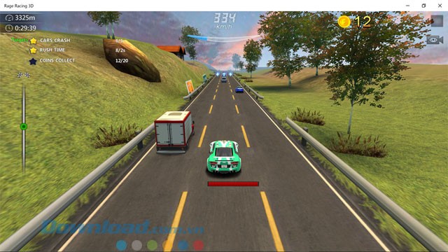 Giao diện game đua xe miễn phí Rage Racing 3D