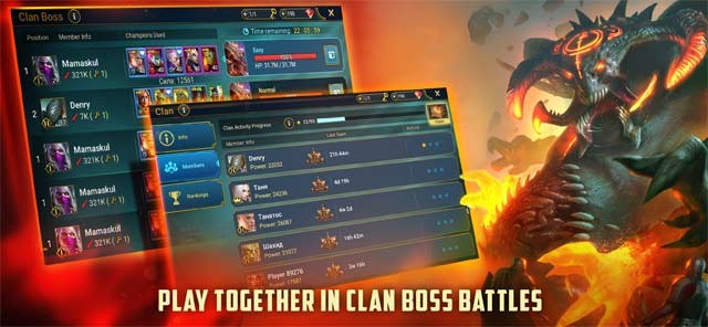 Lập team với người chơi khác và cùng nhau đấu boss hùng mạnh