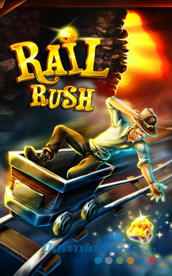 Giao diện chơi game Rail Rush trên Android